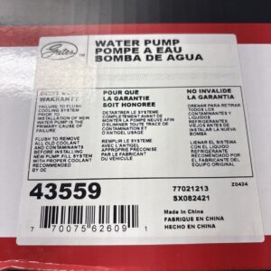Engine Water Pump-Water Pump (Standard) Gates 43559 NOS
