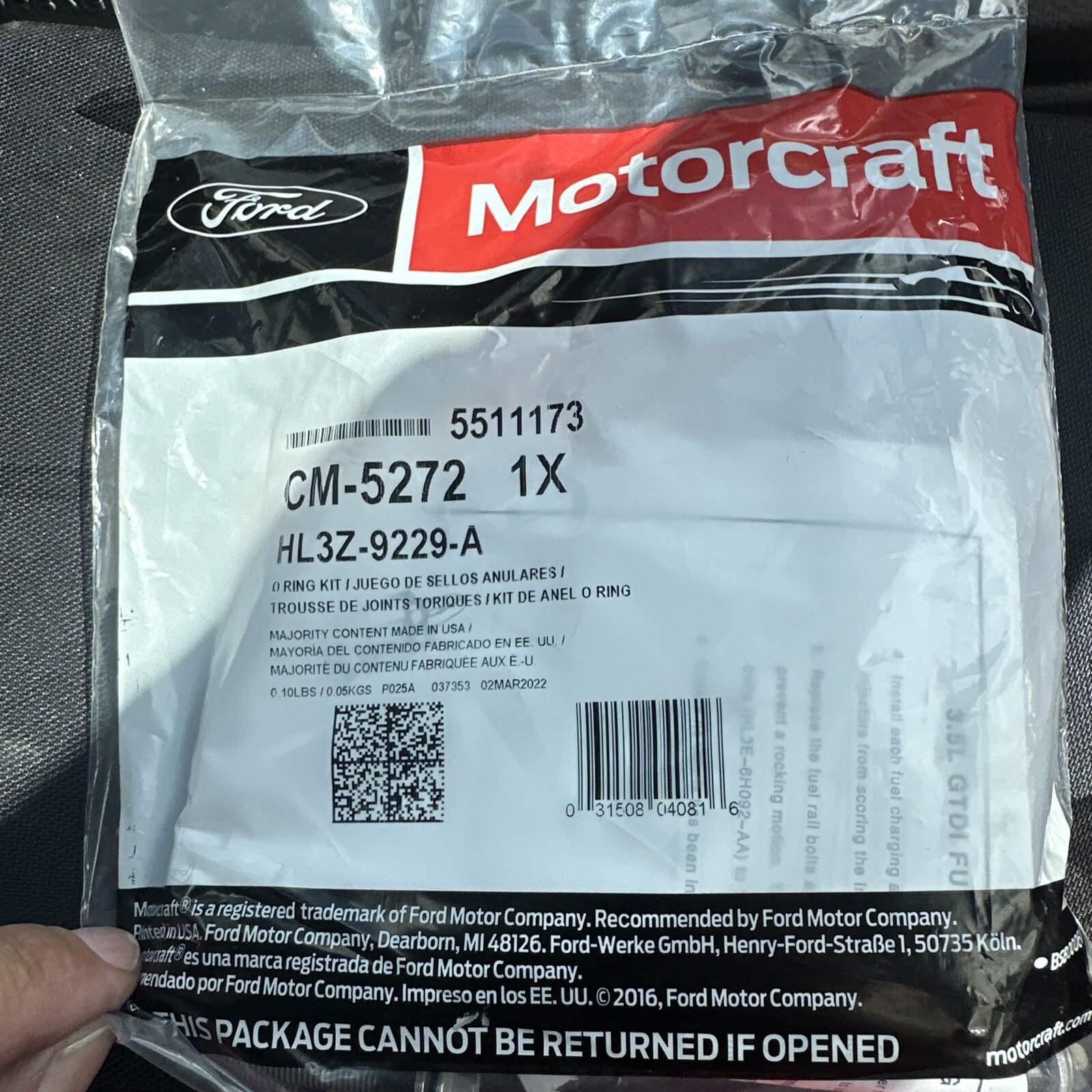 Ford HL3Z9229A Fuel Injector O-Ring Kit CM-5272 3.3L V6 2020-2023 EXPLORER F150