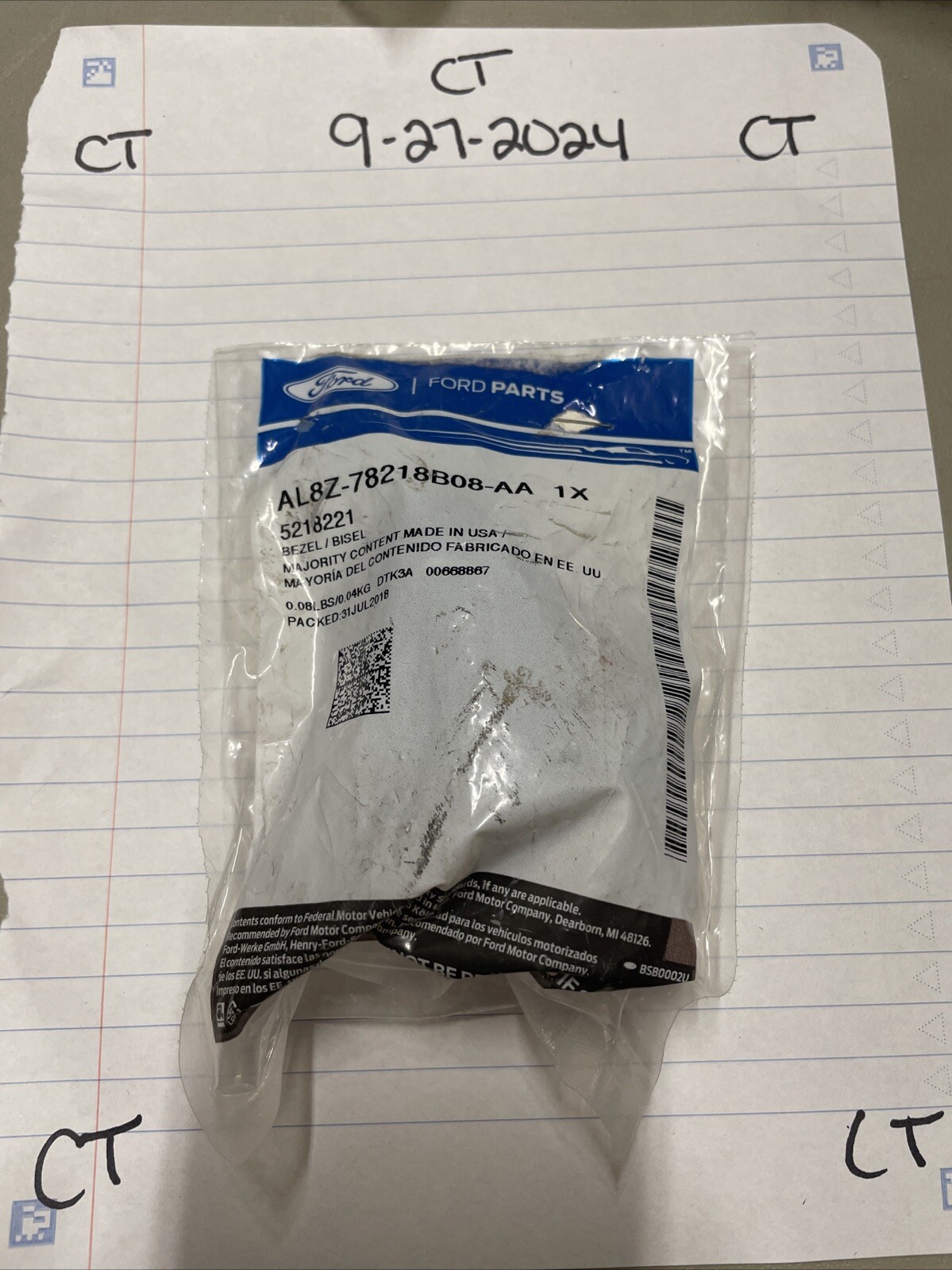 GENUINE FORD OEM R/L Outer Door Handle Bezel AL8Z-78218B08-AA Escape Mariner