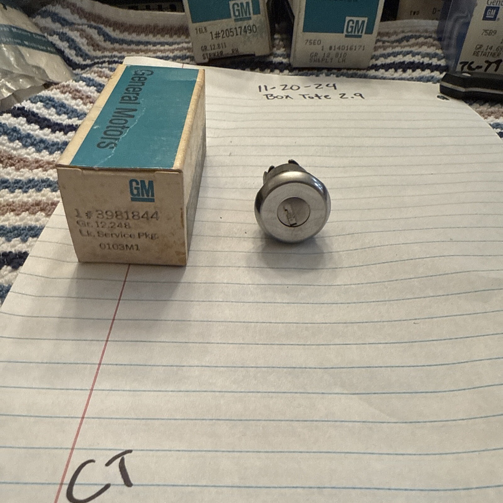 GM 1968 - 1972 Chevrolet Pontiac Rear Trunk Lock Cylinder NOS Part # 3931615