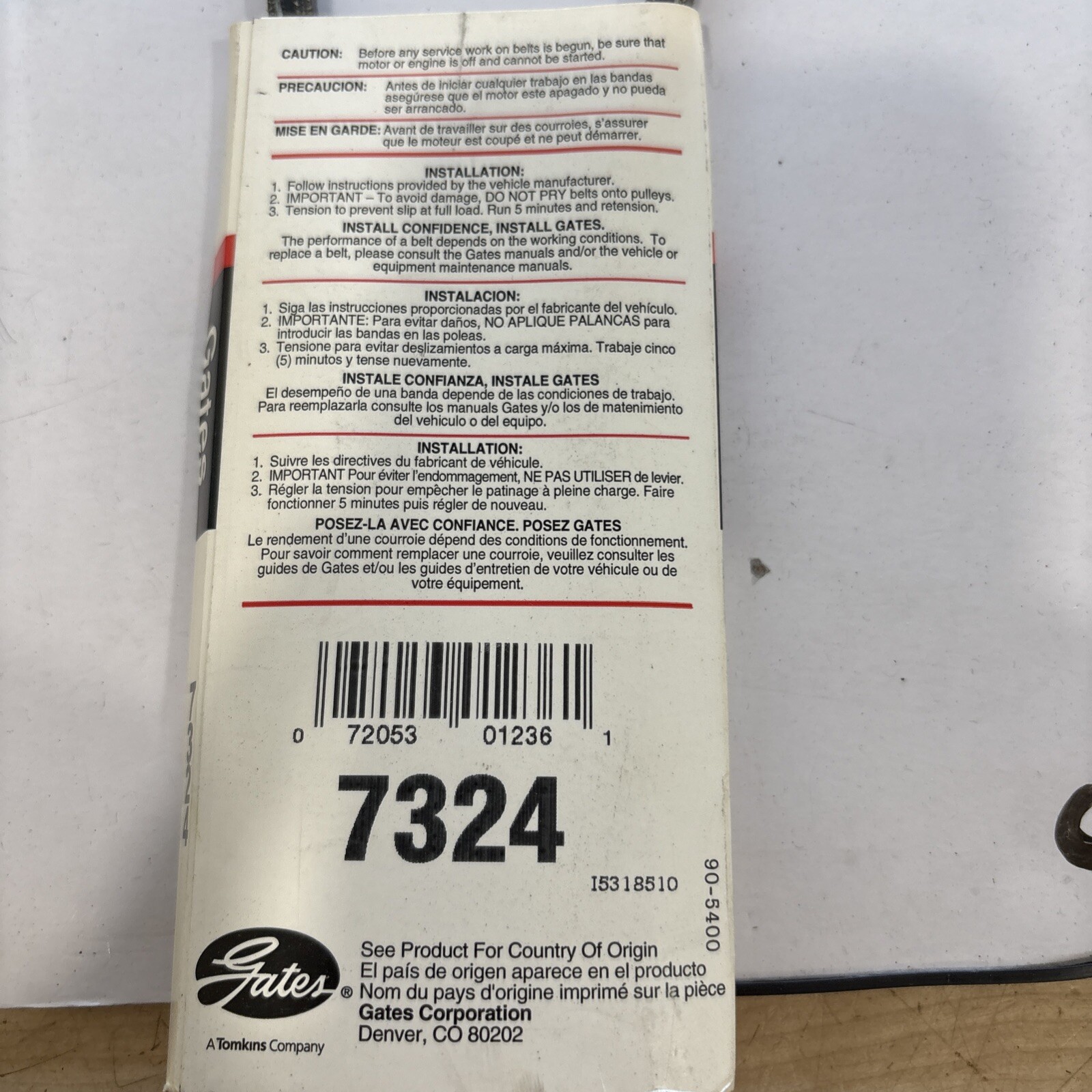 Gates Accessory Drive Belt-High Capacity V-Belt 7324 - Image 4