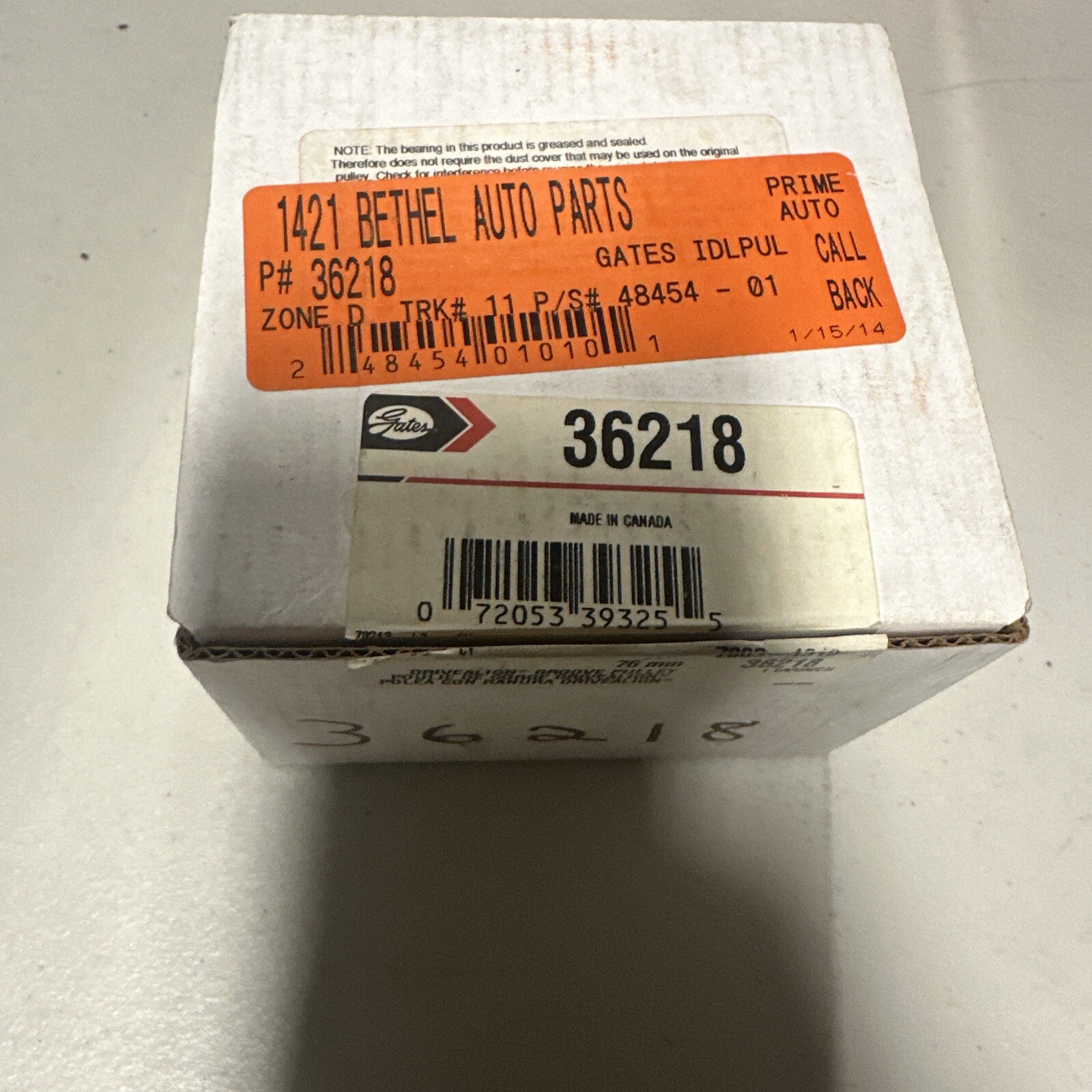 Gates Pulley NOS 36218, 7803-1318 76mm Idler Pulley