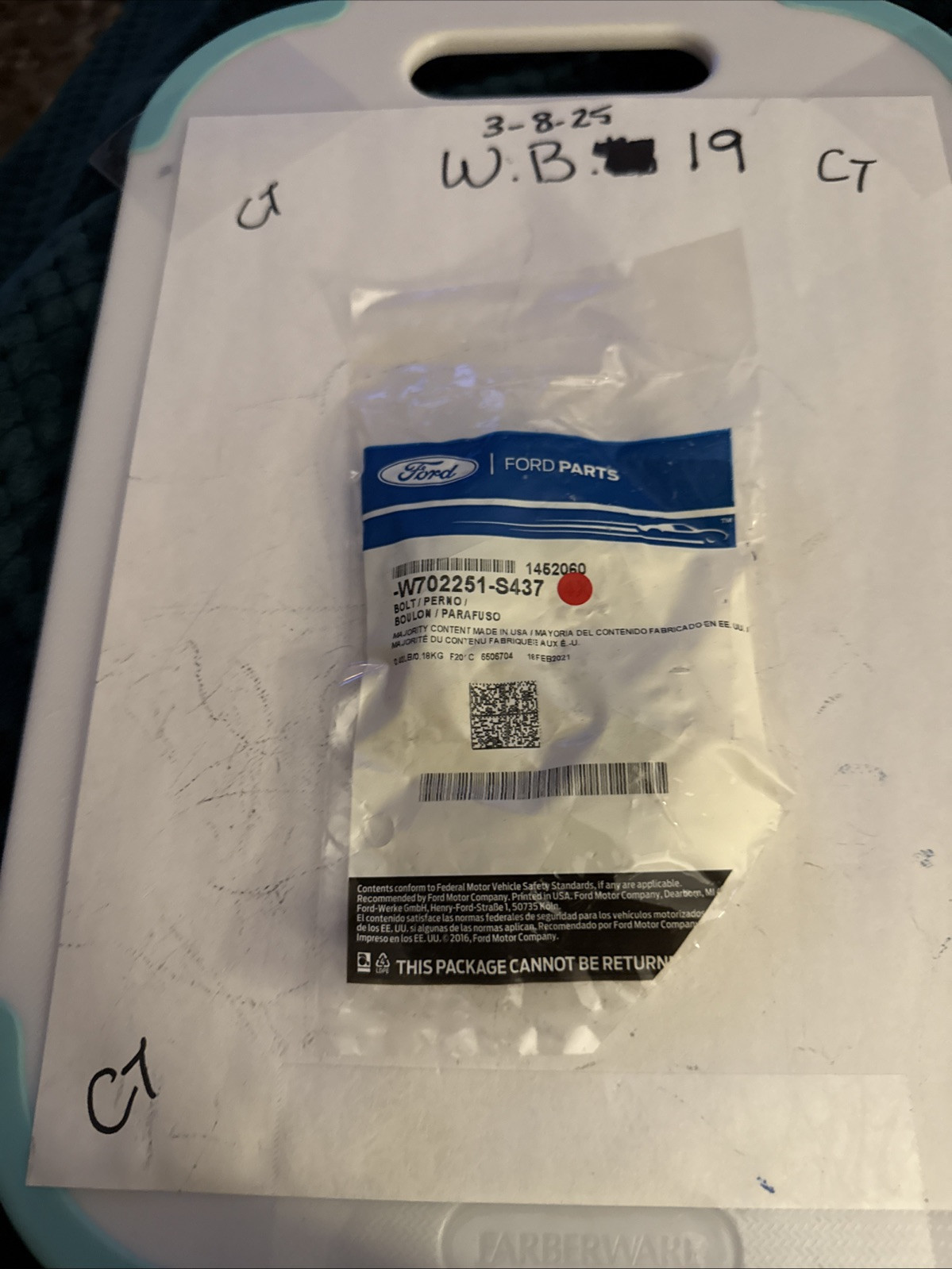 Genuine Ford Camshaft Sensor Bolt W702251-S437