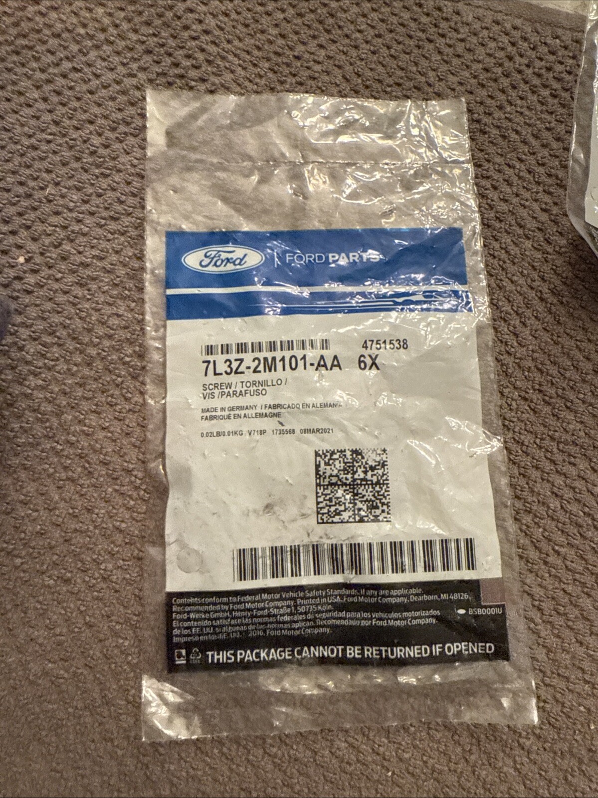 Genuine Ford Control Module Bolt 7L3Z-2M101-AA (6) Bolts