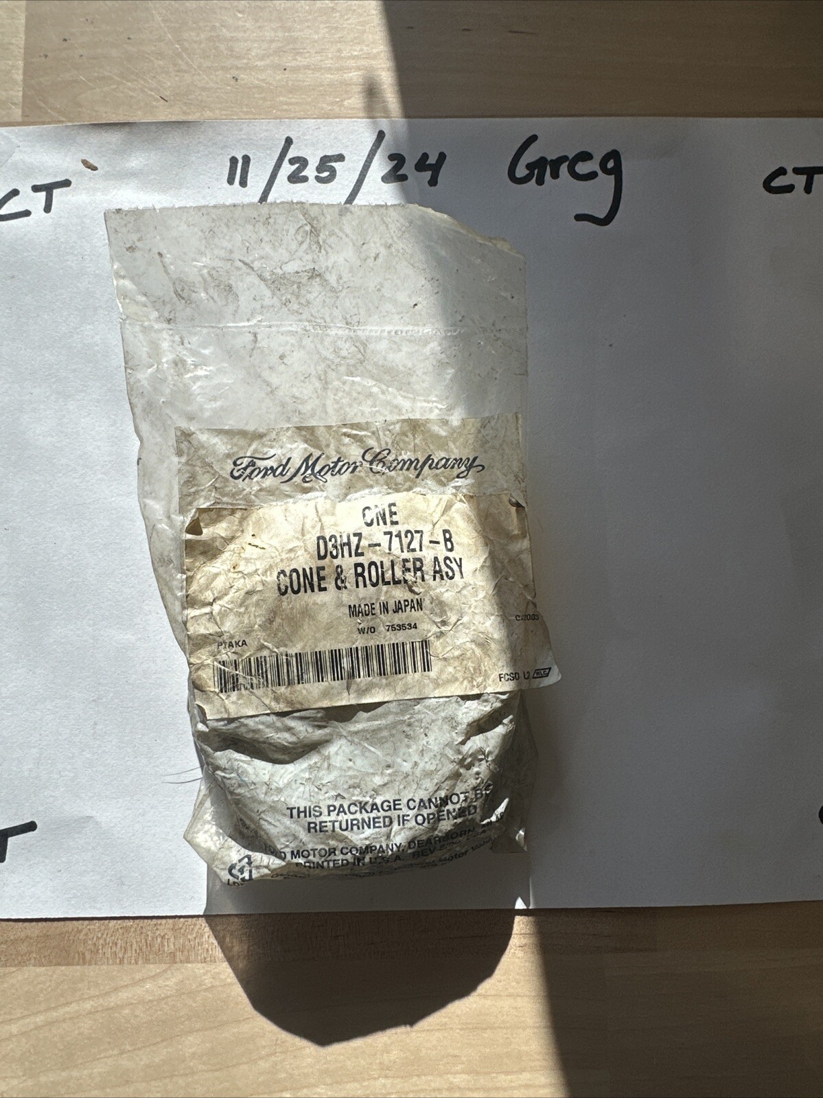 Genuine Ford Differential Carrier Bearing D3HZ-7127-B