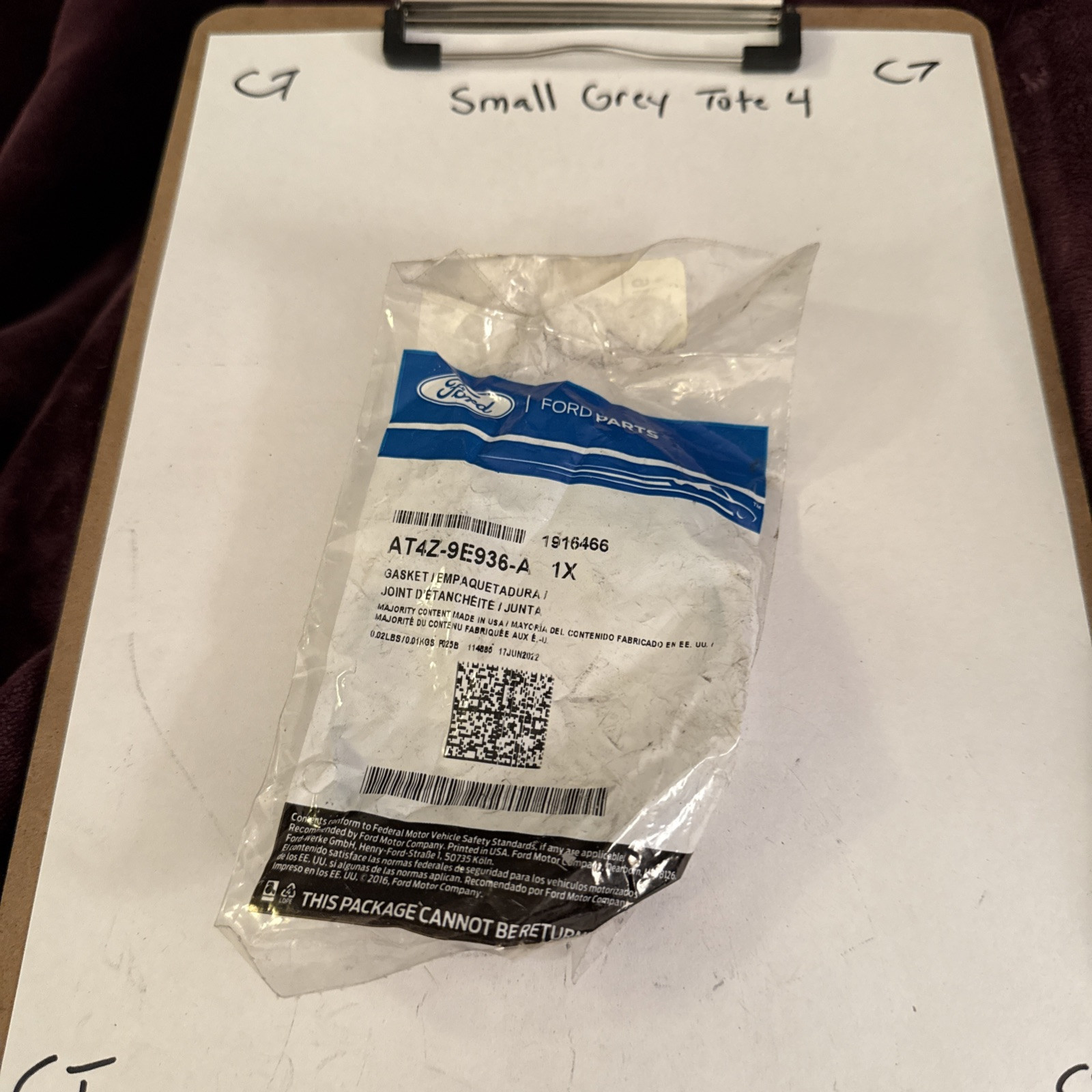 Genuine Ford Fuel Injection Throttle Body Mounting Gasket AT4Z-9E936-A