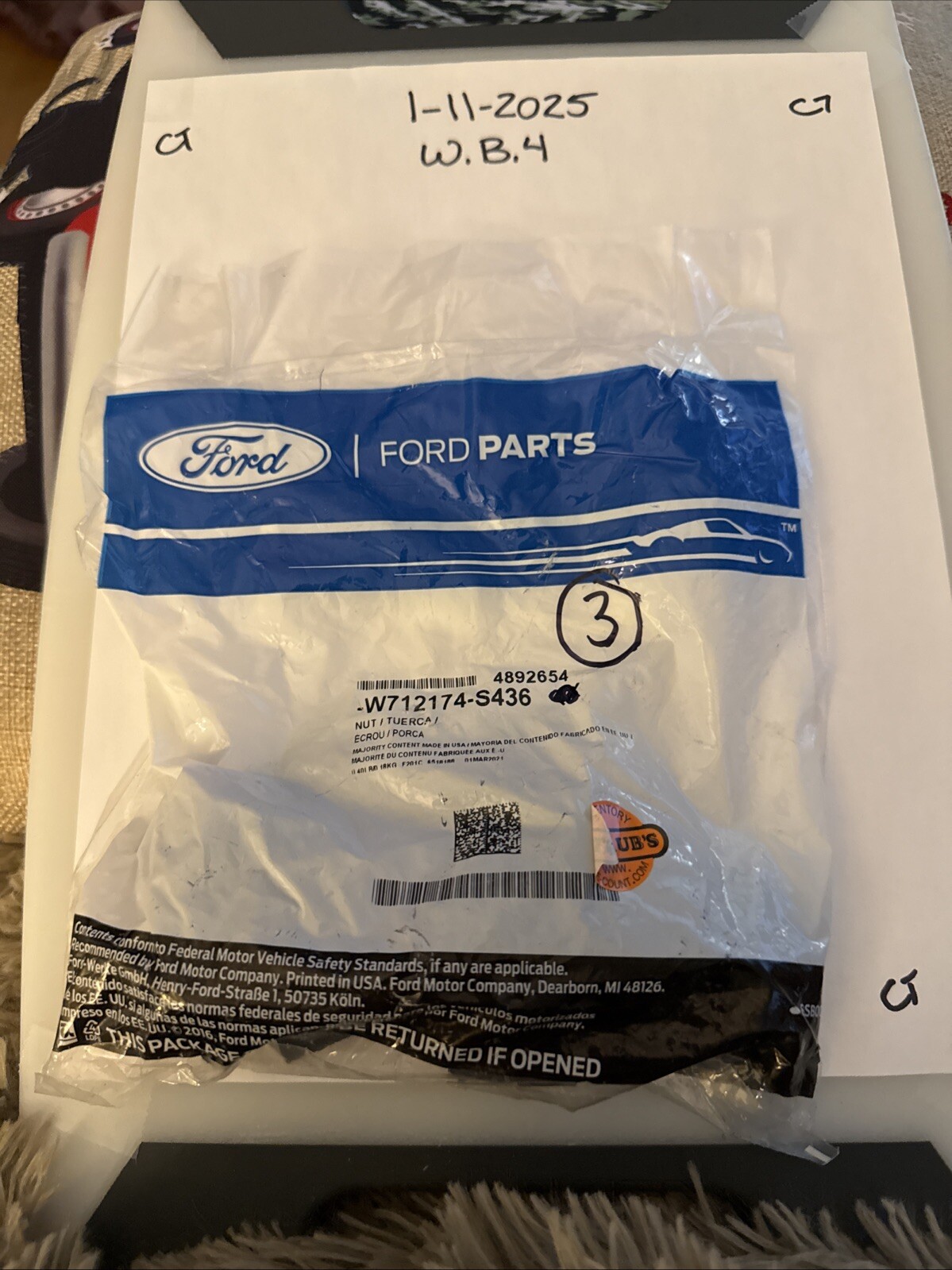 Genuine Ford Mount Bolt Nut -W712174-S436 (( Only 3 Total ))) - Image 3