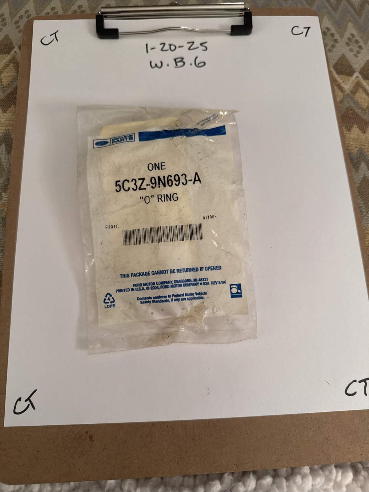 Genuine Ford OEM 5C3Z-9N693-A Oil Filter Cooler O-Ring