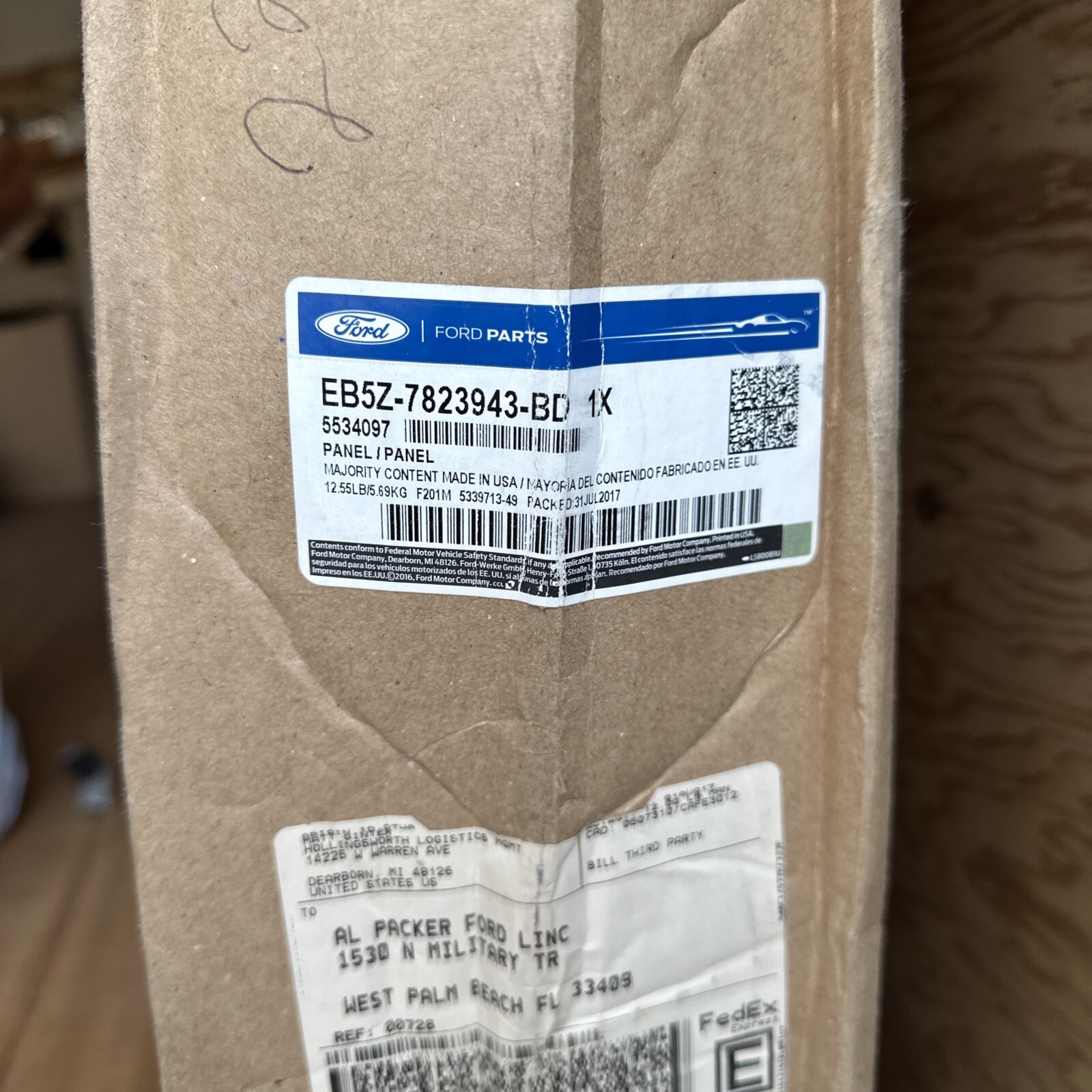 Genuine Ford Panel Door Trim Lower EB5Z-7823943-BD