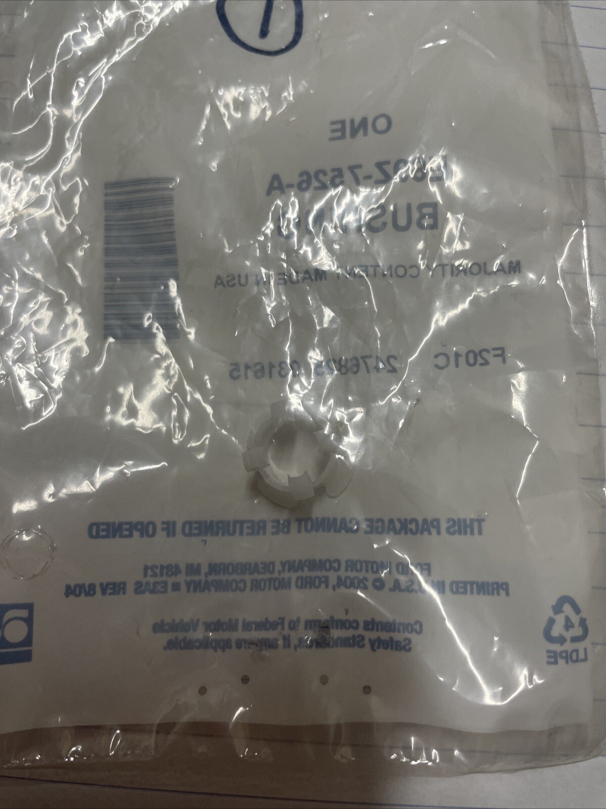 Genuine Ford Pedal Shaft Bushing E69Z-7526-A Sealed NOS OEM Bag - Image 3