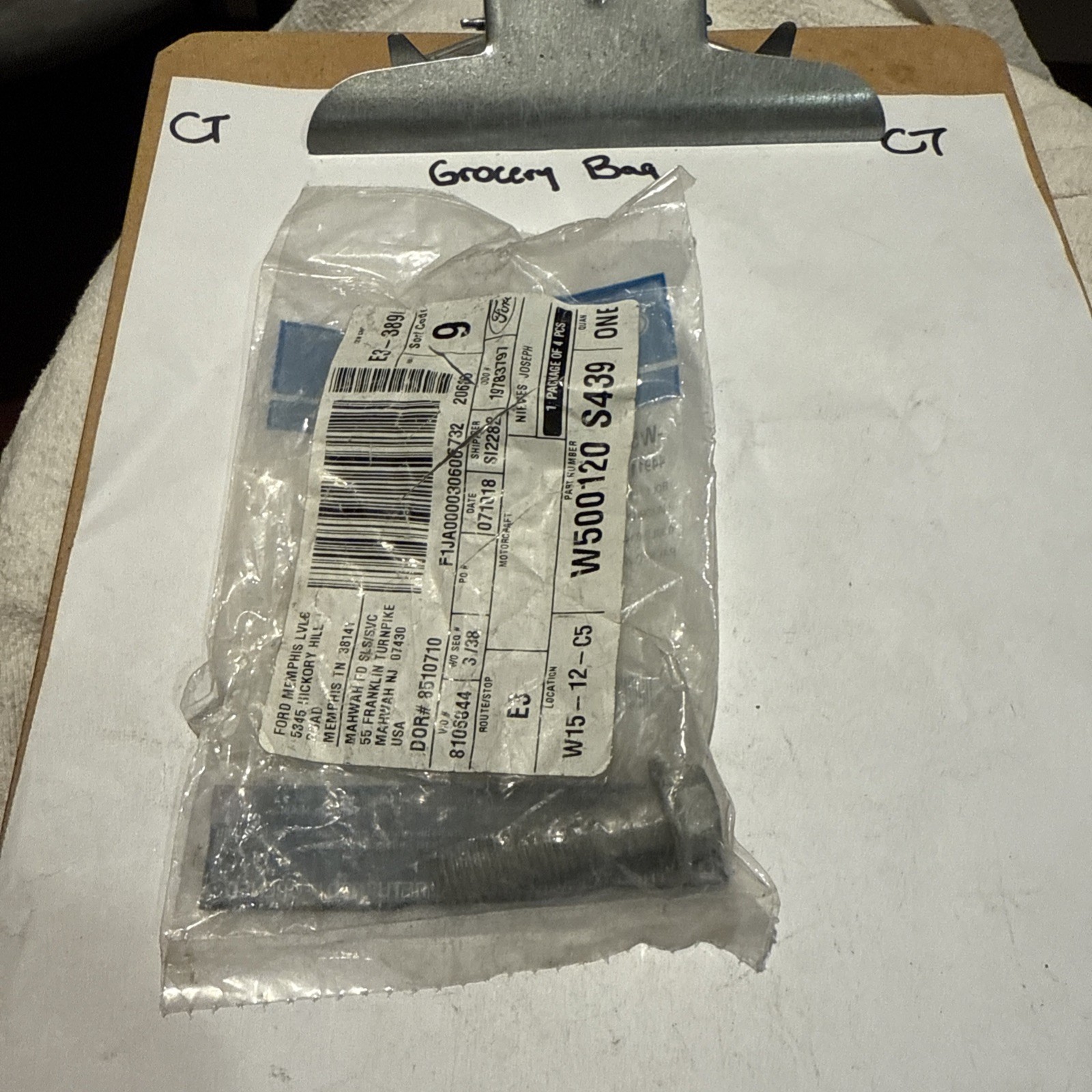 Genuine Ford Starter Bolt -W500120-S439 - Image 3