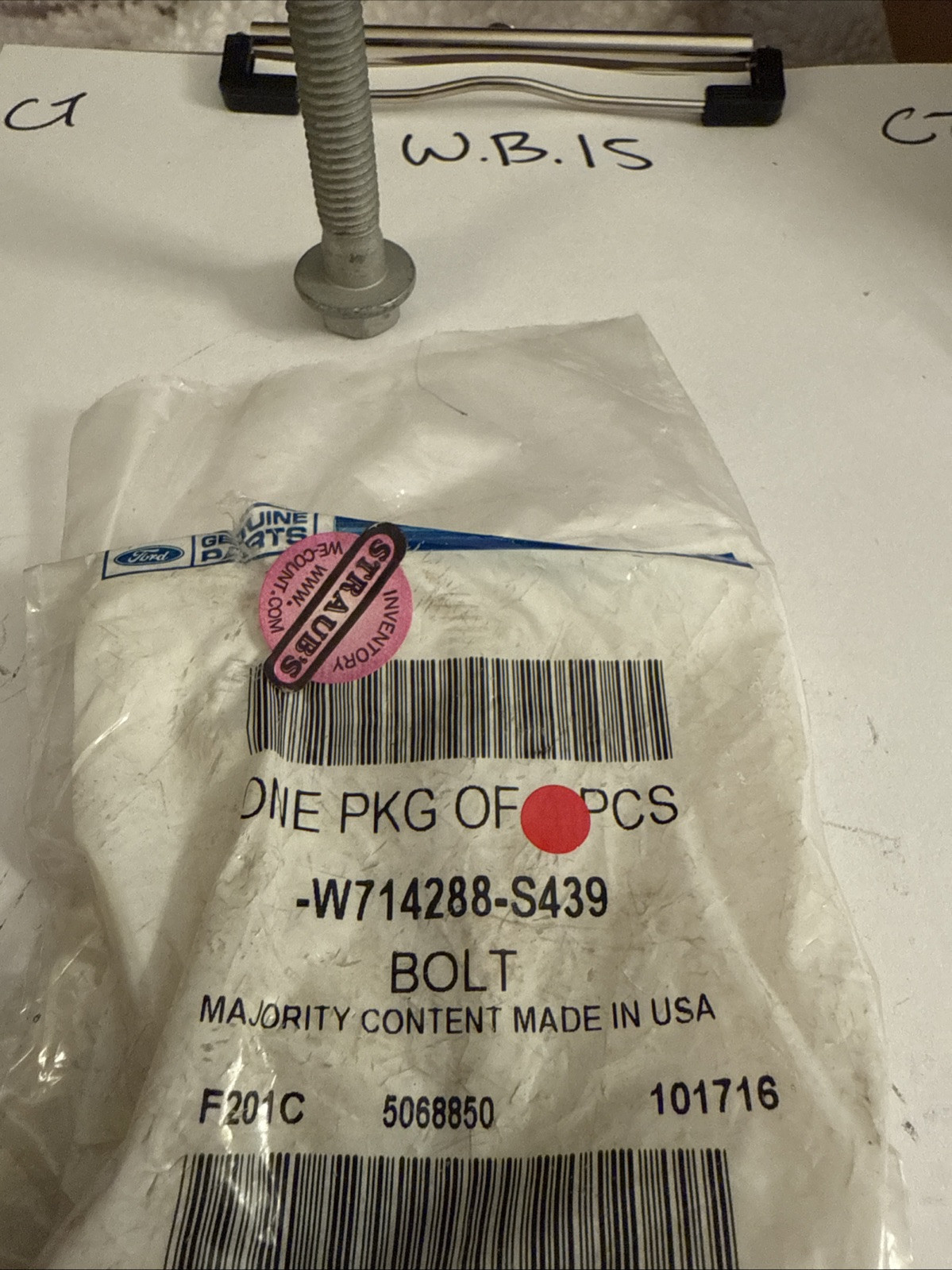 Genuine Ford Upper Duct Bolt -W714288-S439 - Image 3