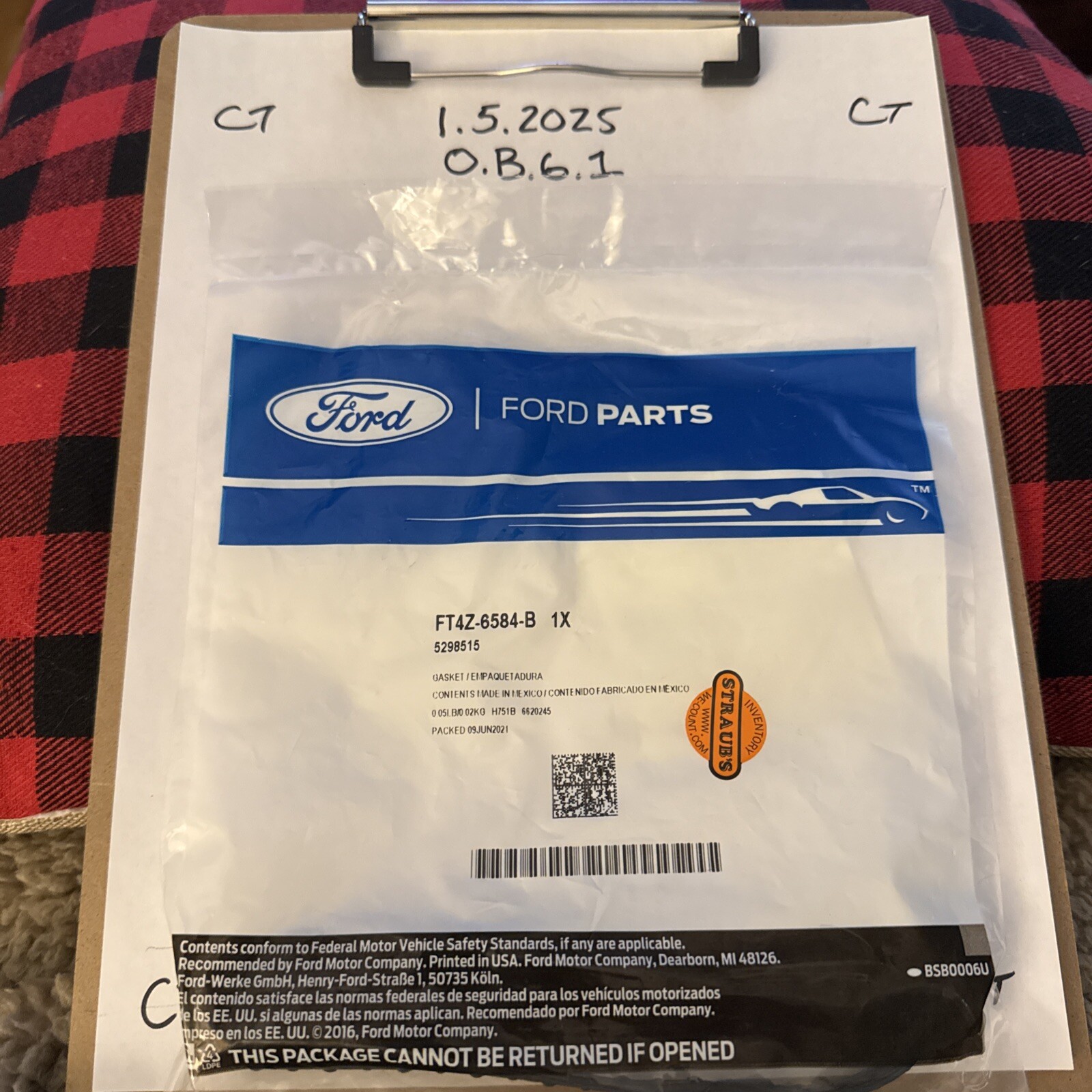 Genuine Ford Valve Cover Gasket FT4Z-6584-B