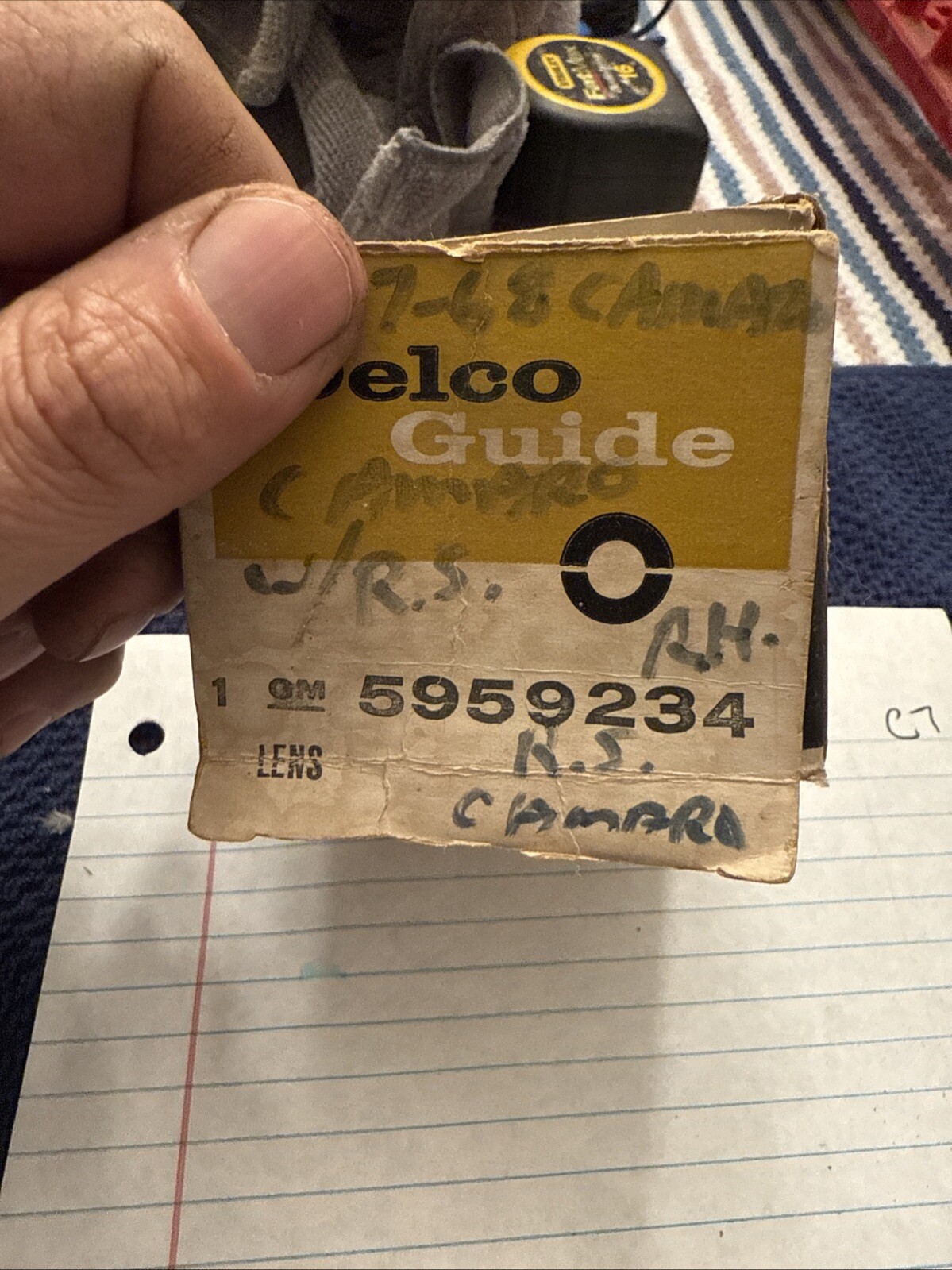 Genuine Gm 1967-1968 Camaro Light Lens 5959234 Delco Guide - Image 5