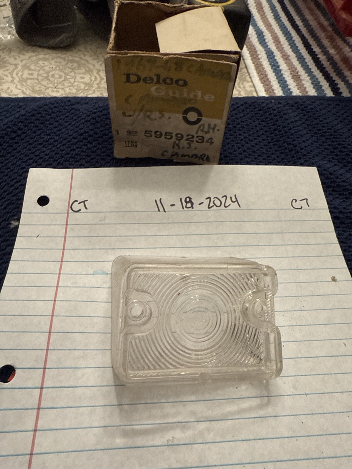 Genuine Gm 1967-1968 Camaro Light Lens 5959234 Delco Guide