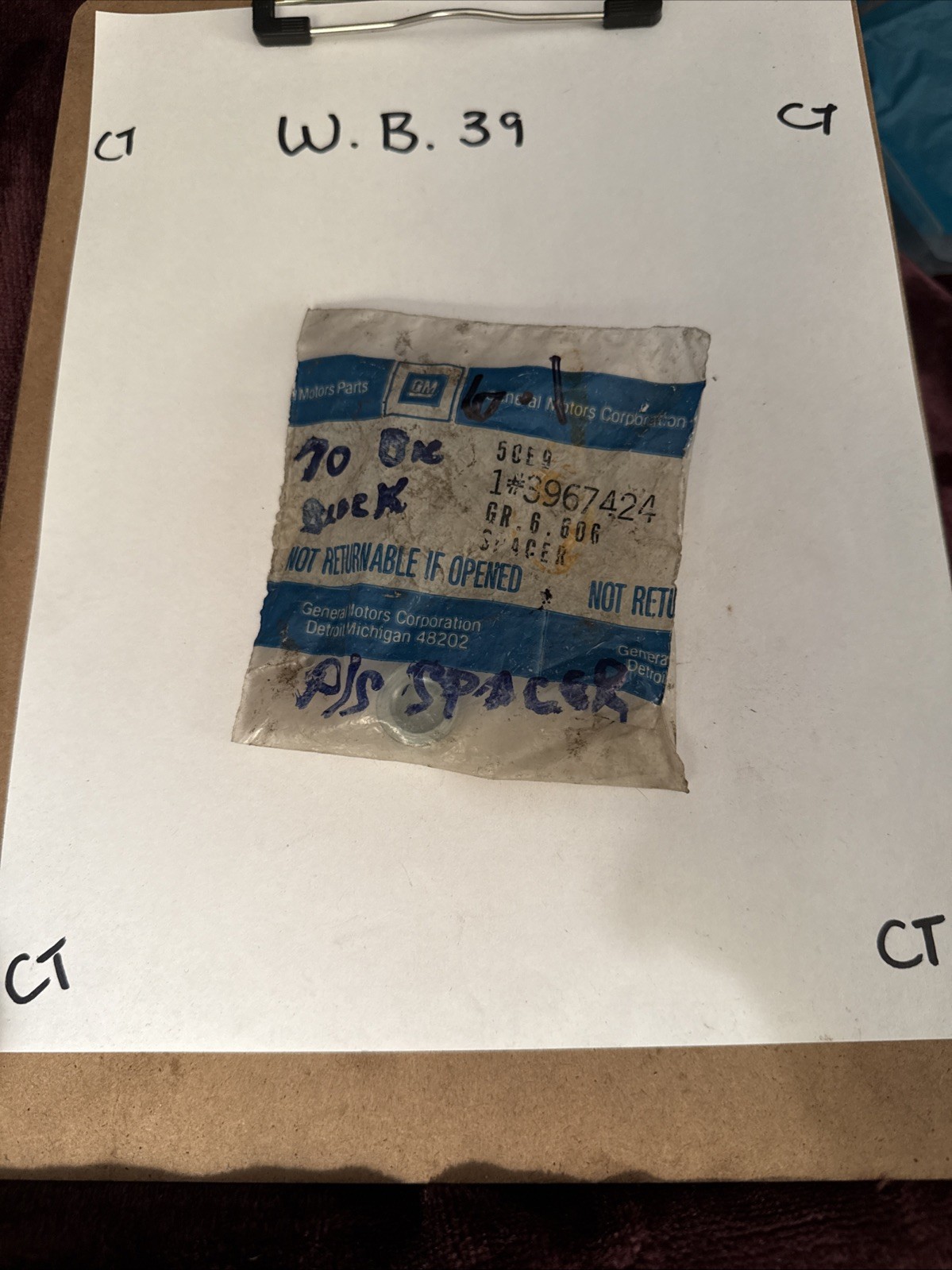 Genuine Gm 1969-84 Power Steering Front Bracket to Pump Spacer OEM Nos