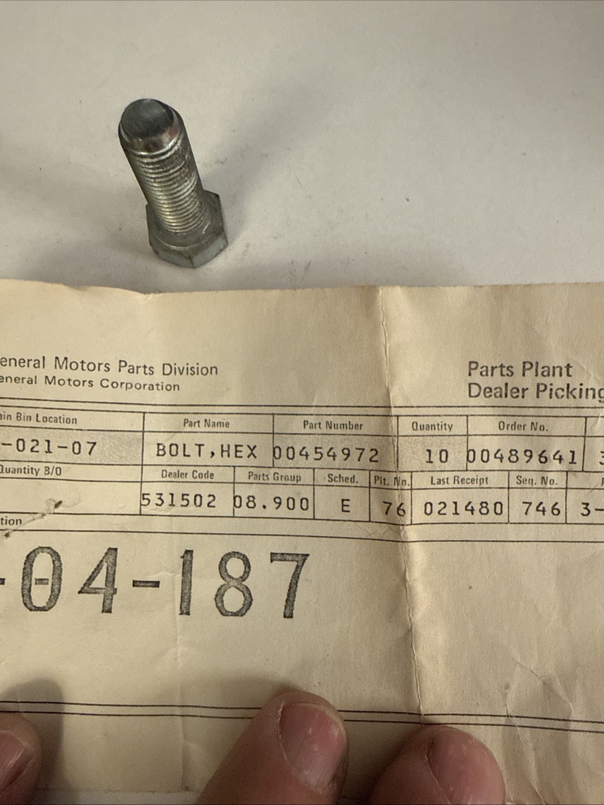 Gm Bolt 454972 - Image 3