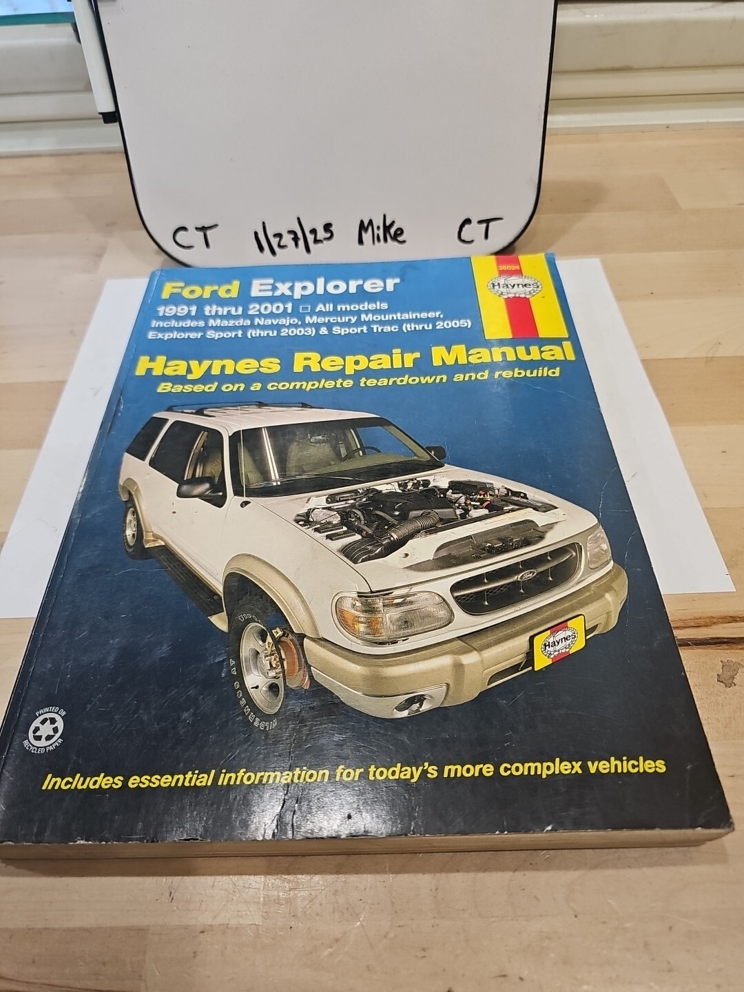 Haynes Repair Manual Ford Explorer 1991 thru 2001 (Navajo/Mercury Mountaineer)
