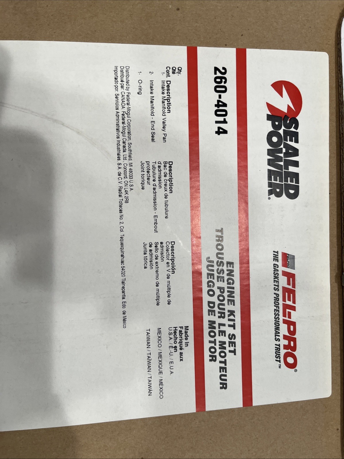 Intake Manifold Gasket Valley Pan Gasket Sealed Power 260-4014 (Alt MS96037) - Image 4