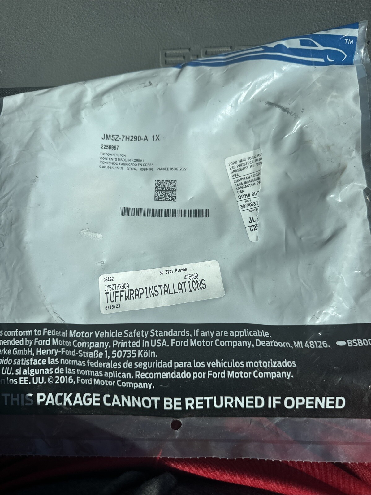 JM5Z7H290A - PISTON - INTERMEDIATE CLUTCH - Ford