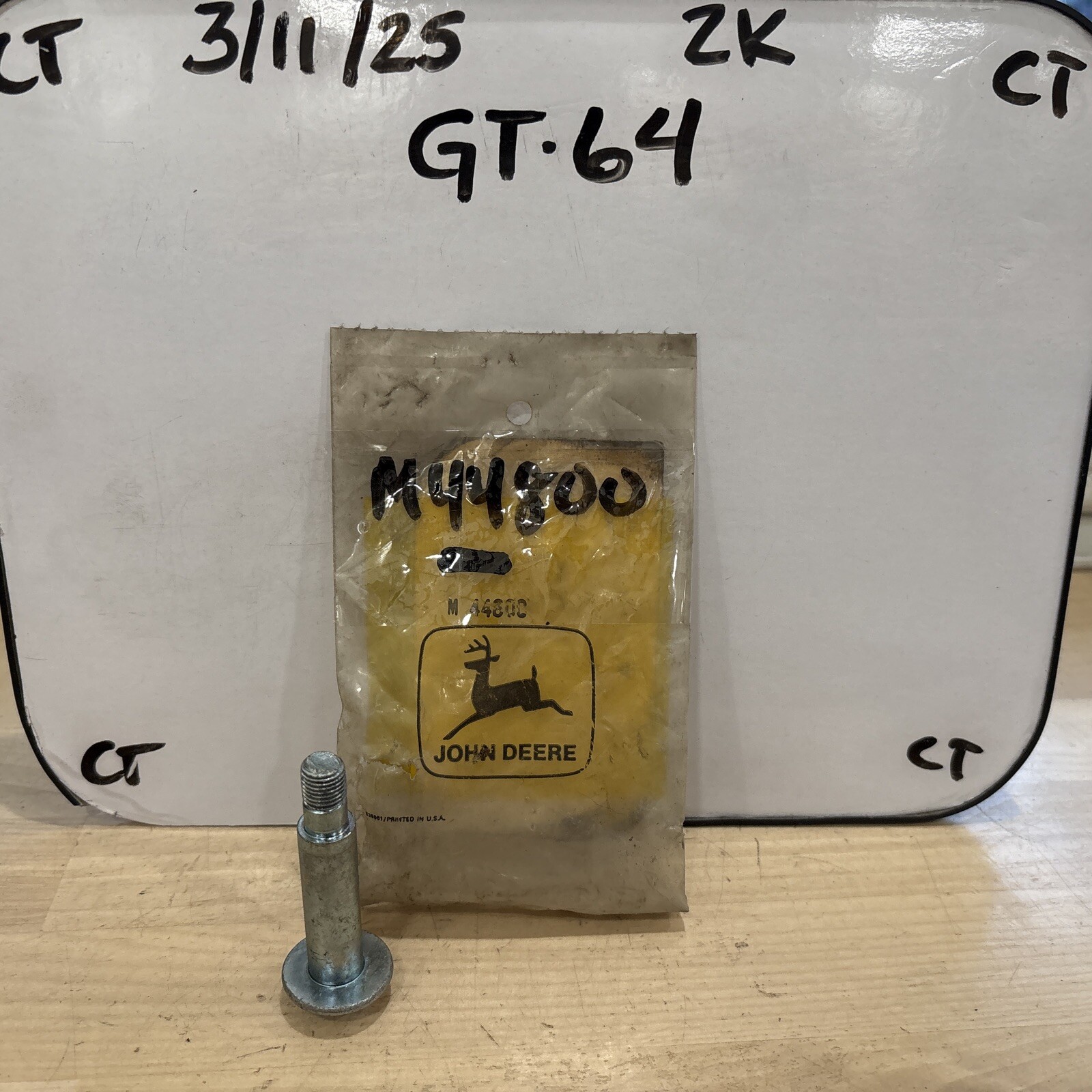 John Deere Wheel Bolt M44800 Single