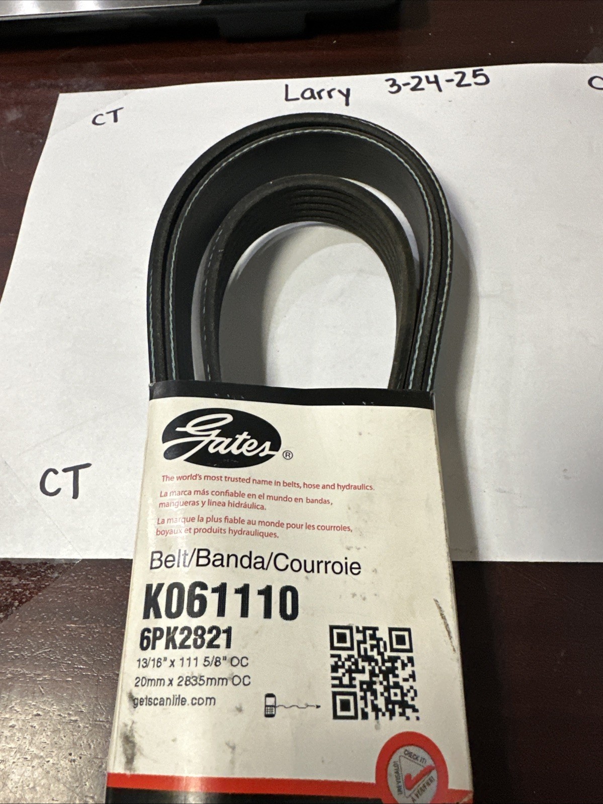 # K061110 Gates Serpentine Belt