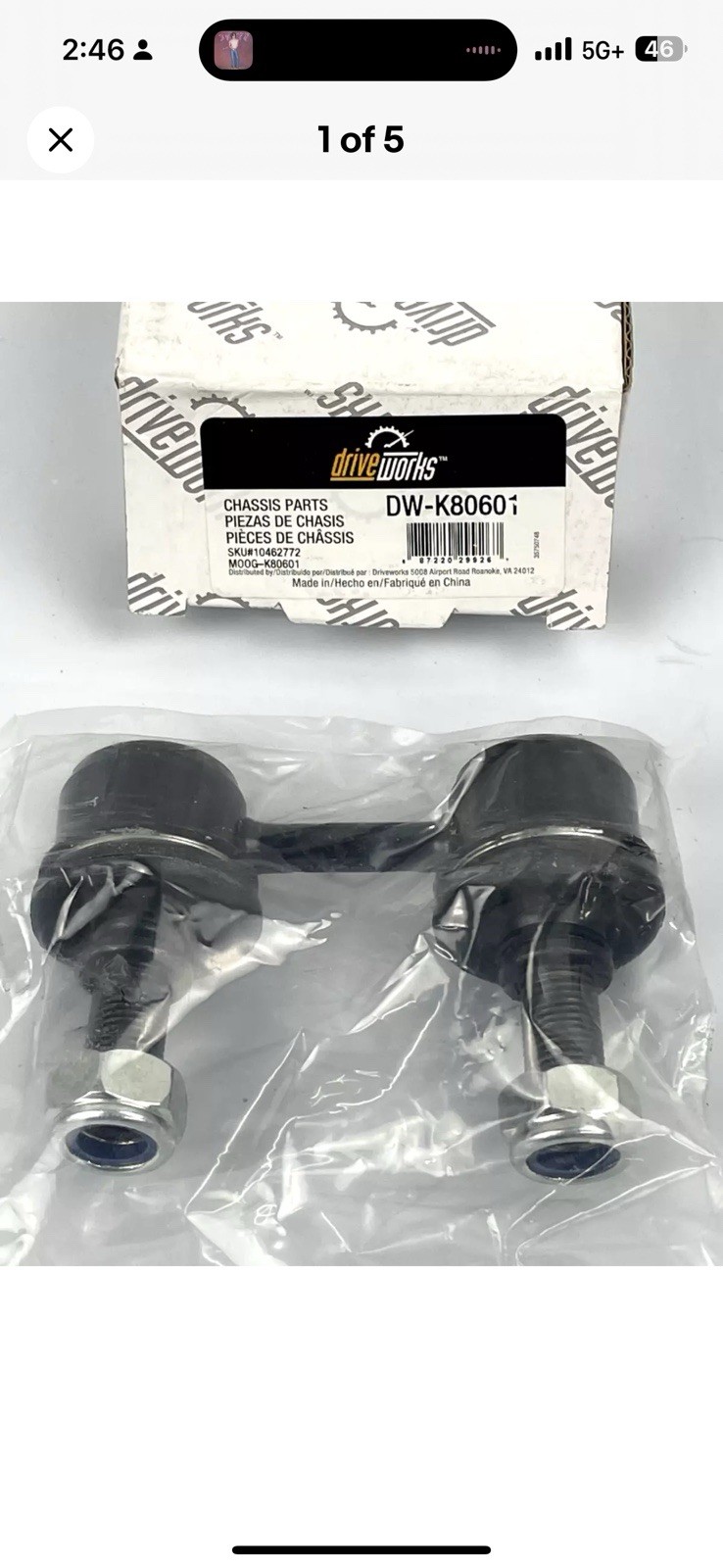 K80601 DriveWorks Suspension Stabilizer Bar Link Kit FRONT for 96-00 Toyota RAV4 - Image 3