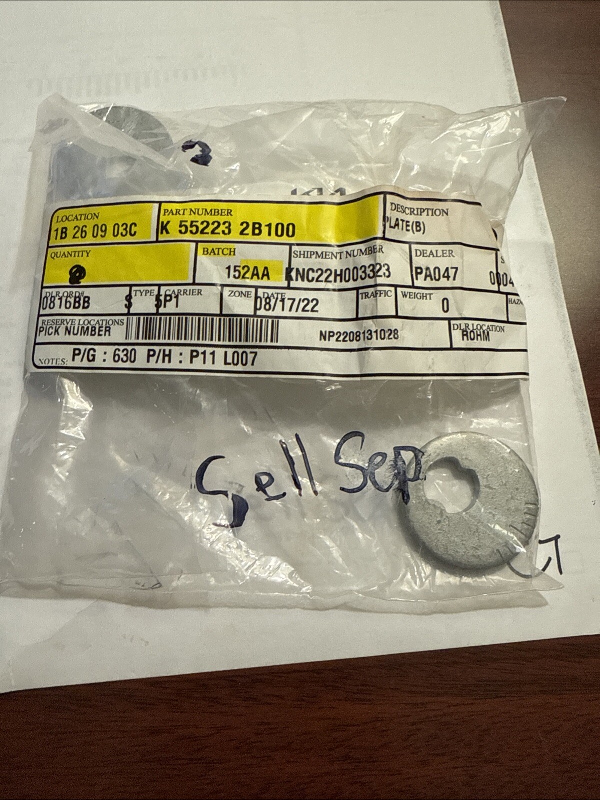 KIA OEM 09-24 Borrego Suspension Components-Lateral 1 Arm Adjust Cam 552232B100 - Image 3