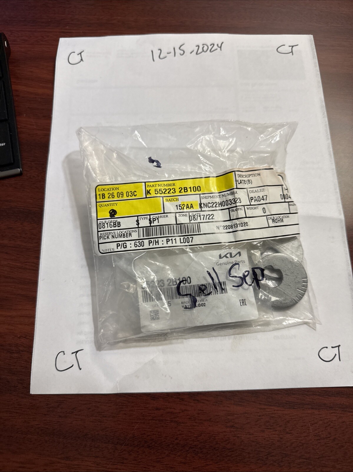 KIA OEM 09-24 Borrego Suspension Components-Lateral 1 Arm Adjust Cam 552232B100