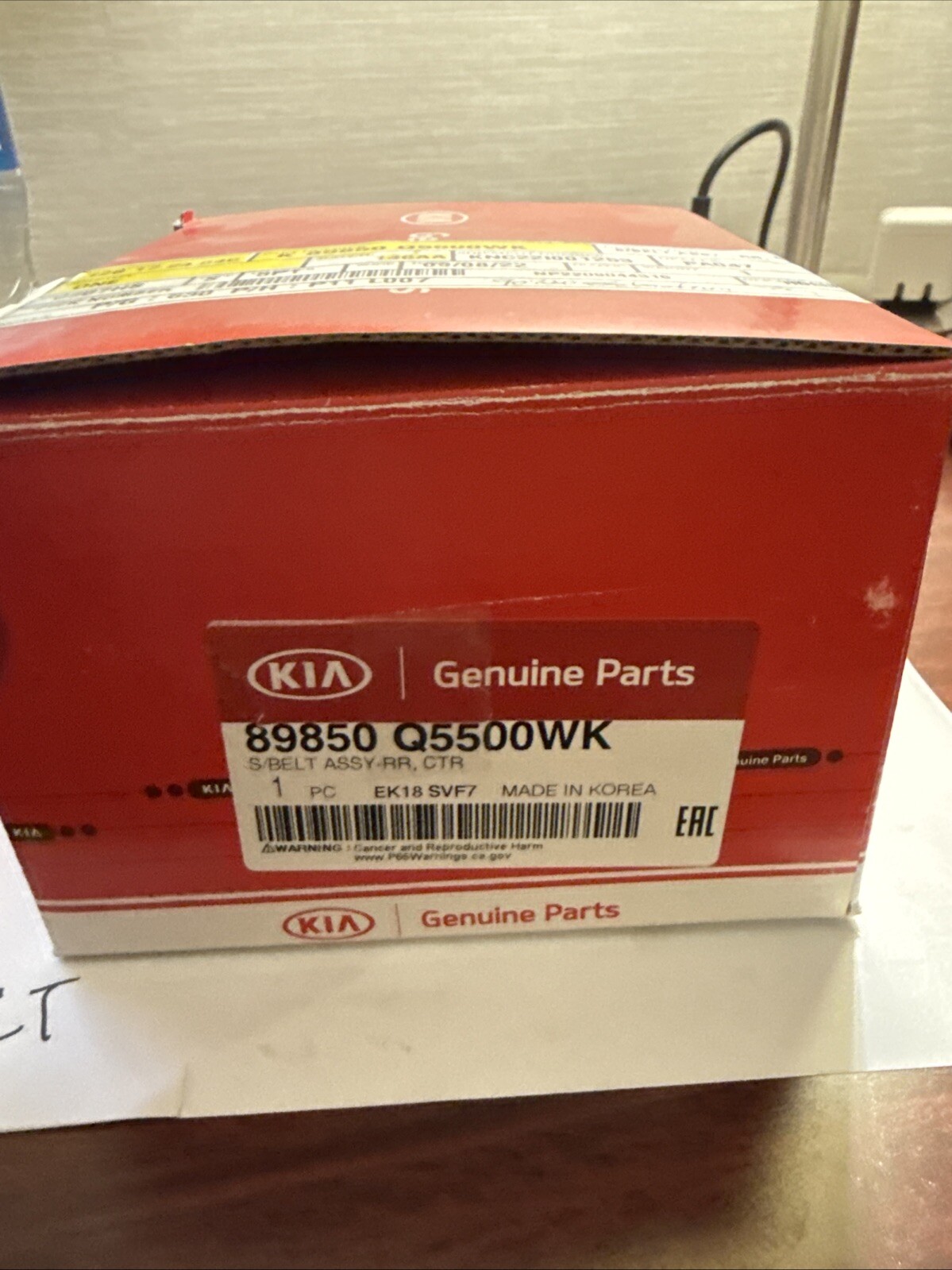 Kia 89850Q5500WK Rear Seat Belt Assembly Center 2021-2024 Kia Seltos - Image 3