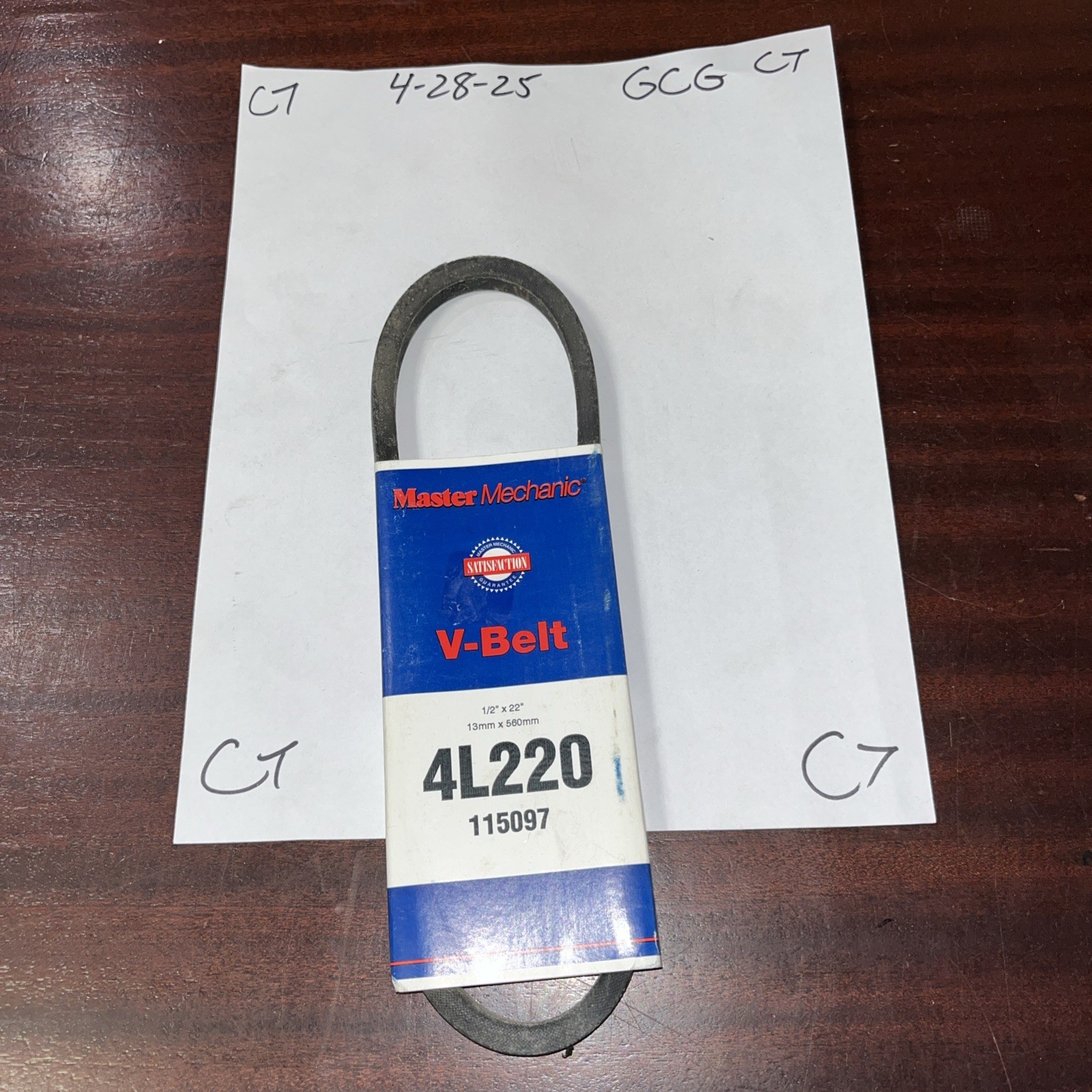 Master 4L220 Lawn & Garden Power Equipment Accessory Drive Belt - 1/2" X 22"