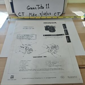 NEW OEM Honda Owners Manual GC160/GC190 00X37Z8A0025