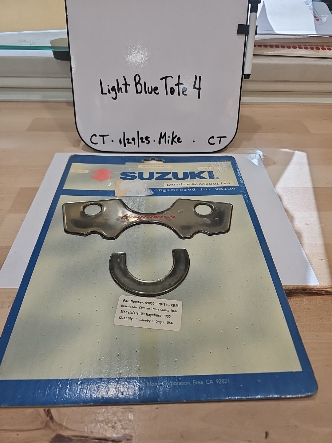 NEW SUZUKI GENIUNE 03 HAYABUSA GSXR1300 99950-70458-CRM Chrome Triple Clamp Trim