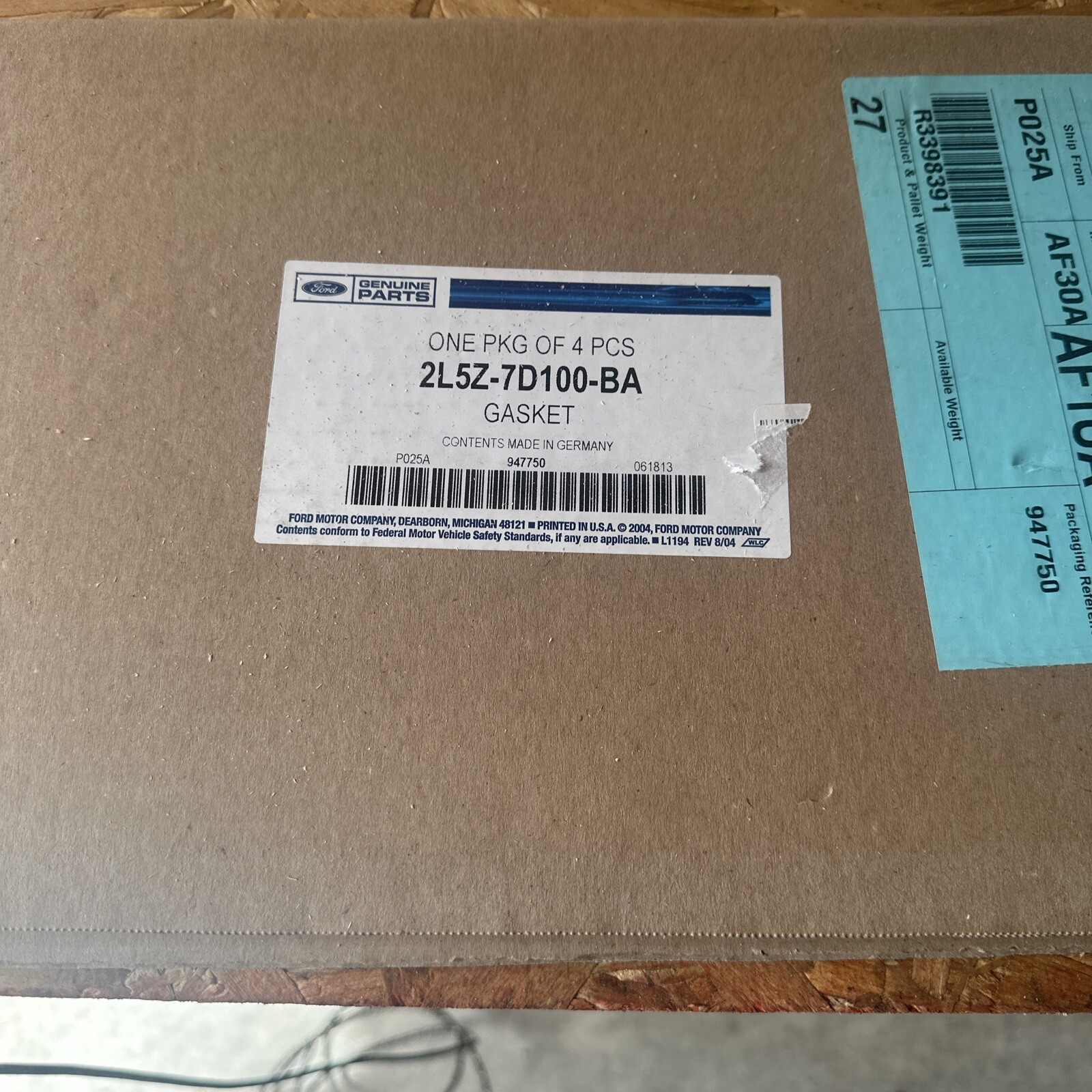 NOS GENUINE FORD OEM GASKET 2L5Z-7D100-BA / 2L5Z7D100BA Qty 1 - Image 3