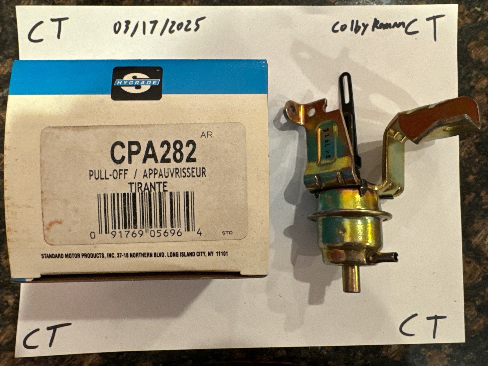 NOS Hygrade Choke Pull-Off Assembly CPA-282 - C100