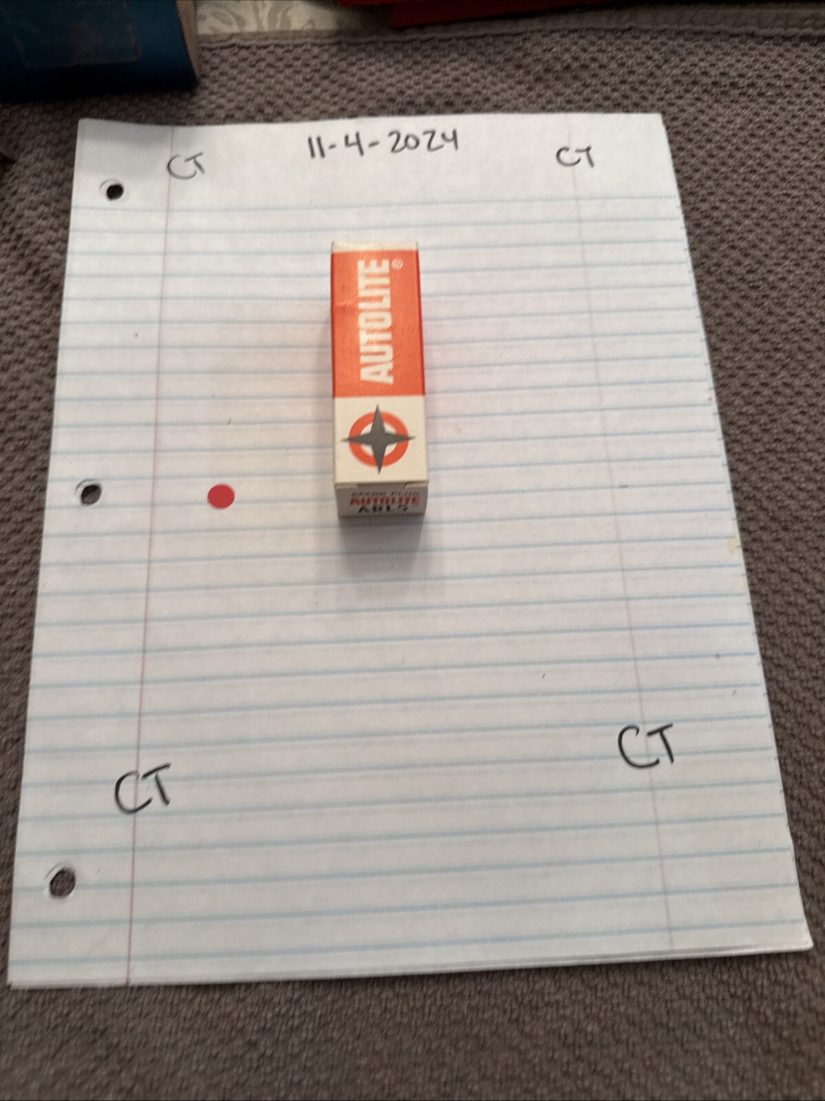 NOS Original Box "Auto-Lite" Resistor Spark Plug ARL-5 14mm 1949-1955 (1) Plug - Image 3