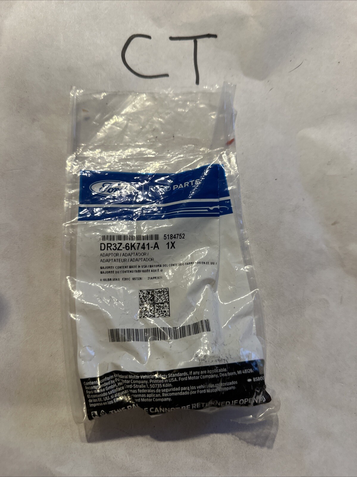 New Genuine Ford Adaptor - Oil Cooler DR3Z6K741A / DR3Z-6K741-A OEM