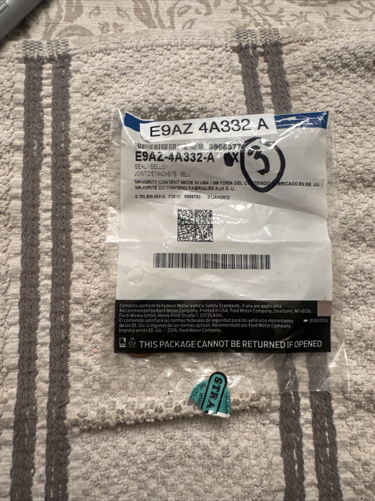 New Genuine Ford E9AZ-4A332-A Seal LOT OF 3