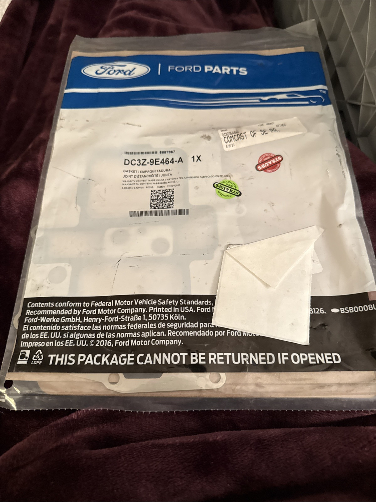 New Genuine Ford Gasket DC3Z-9E464-A