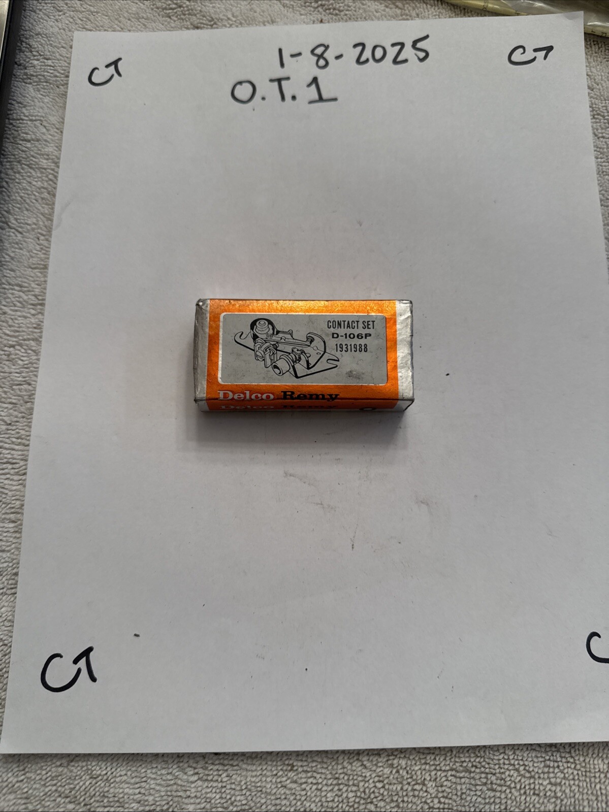 New Old Stock GM Delco Remy Contact Set D-106P 1931988