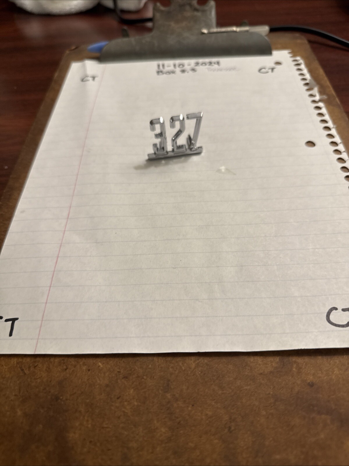 OEM 1964-1967 Chevrolet, Chevelle, Nova, Camaro "327" Emblem # 3863853 Open Box