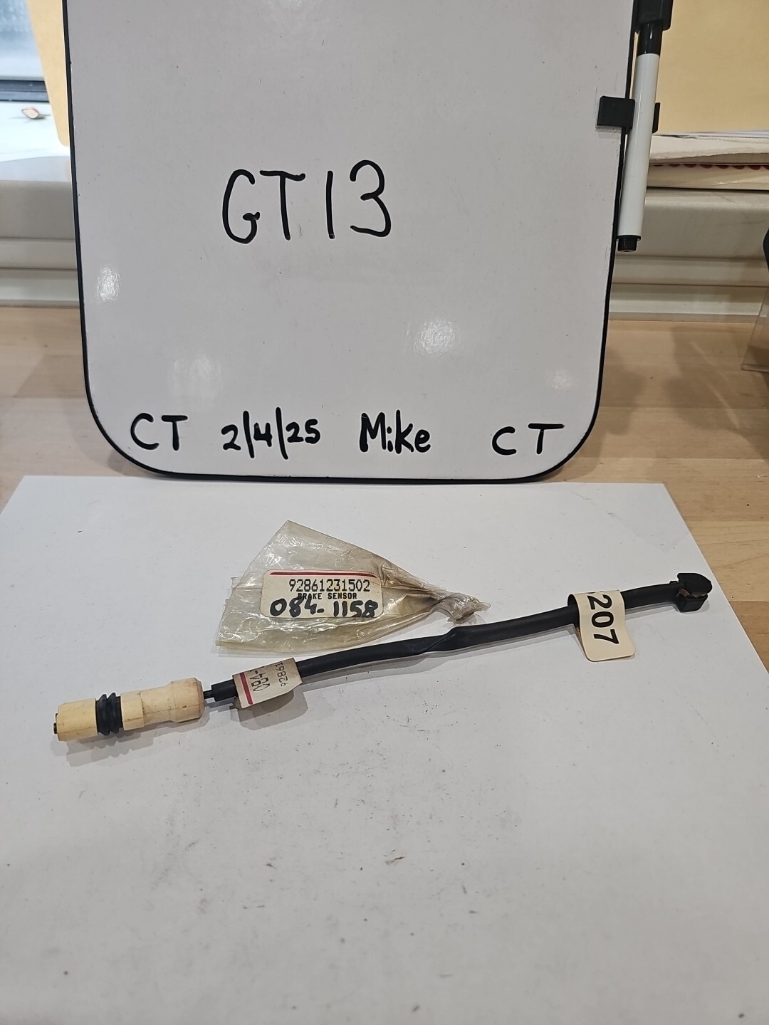 PWS207 1 Disc Brake Pad Wear Sensor Front L/ R for Porsche 928 86-88 *New No Box