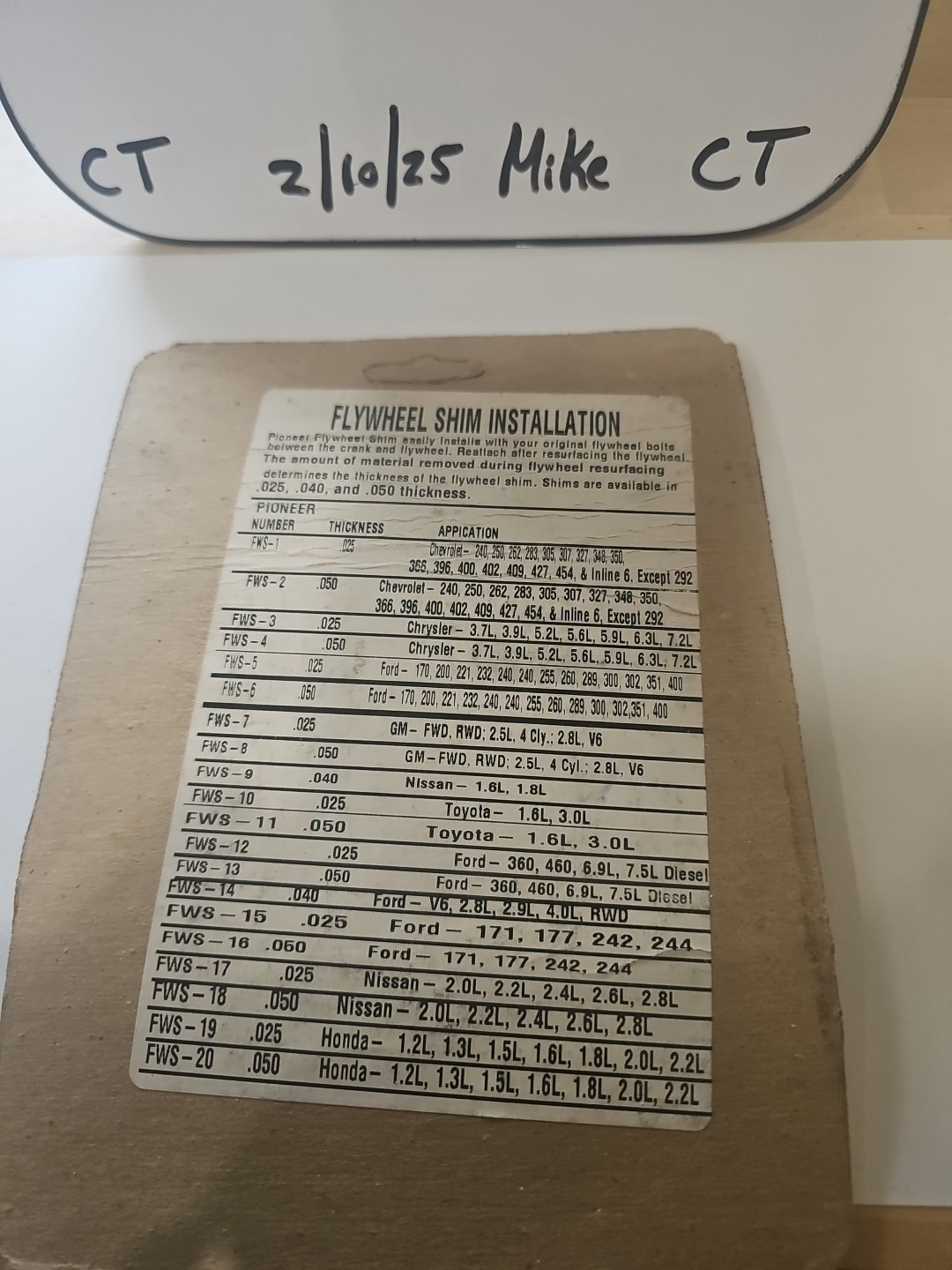 Pioneer FWS-20 Flywheel Shim - Image 3