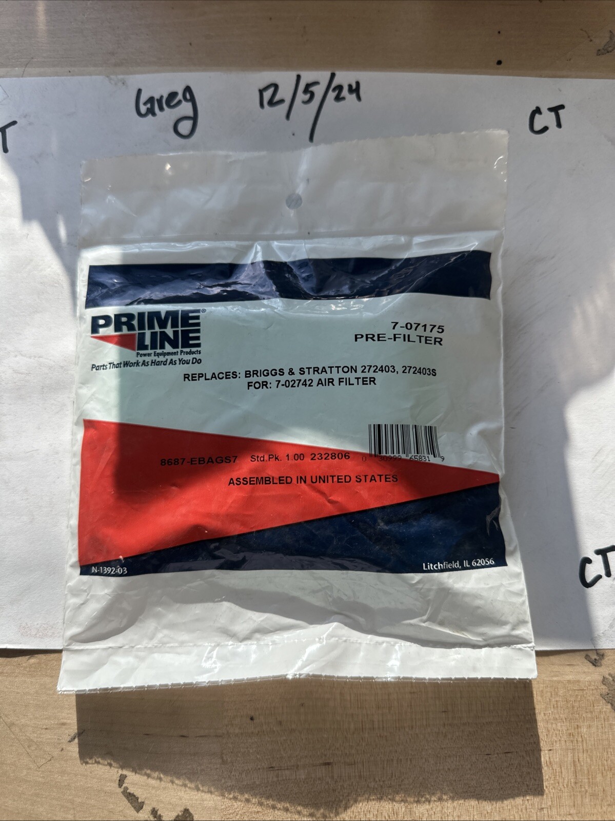 Prime Line 7-07175 Pre Filter