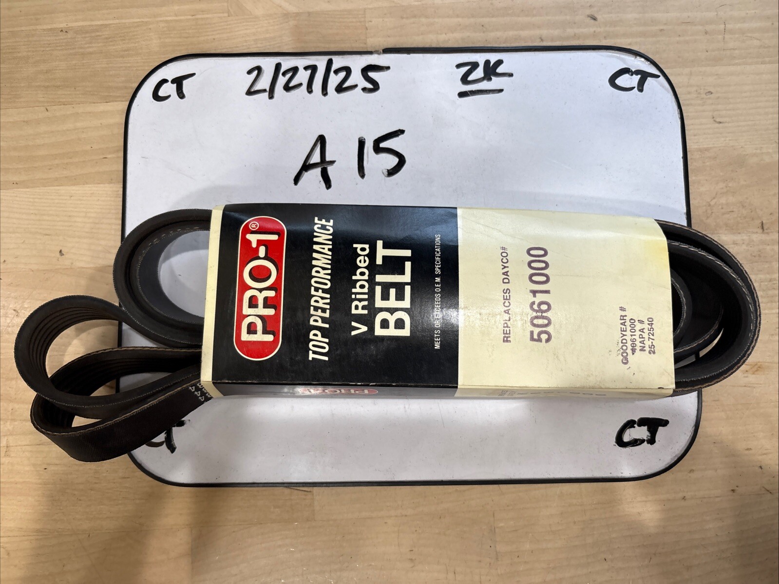 Pro-1 V Ribbed Belt Replaces Dayco 5061000 & Gates K061000