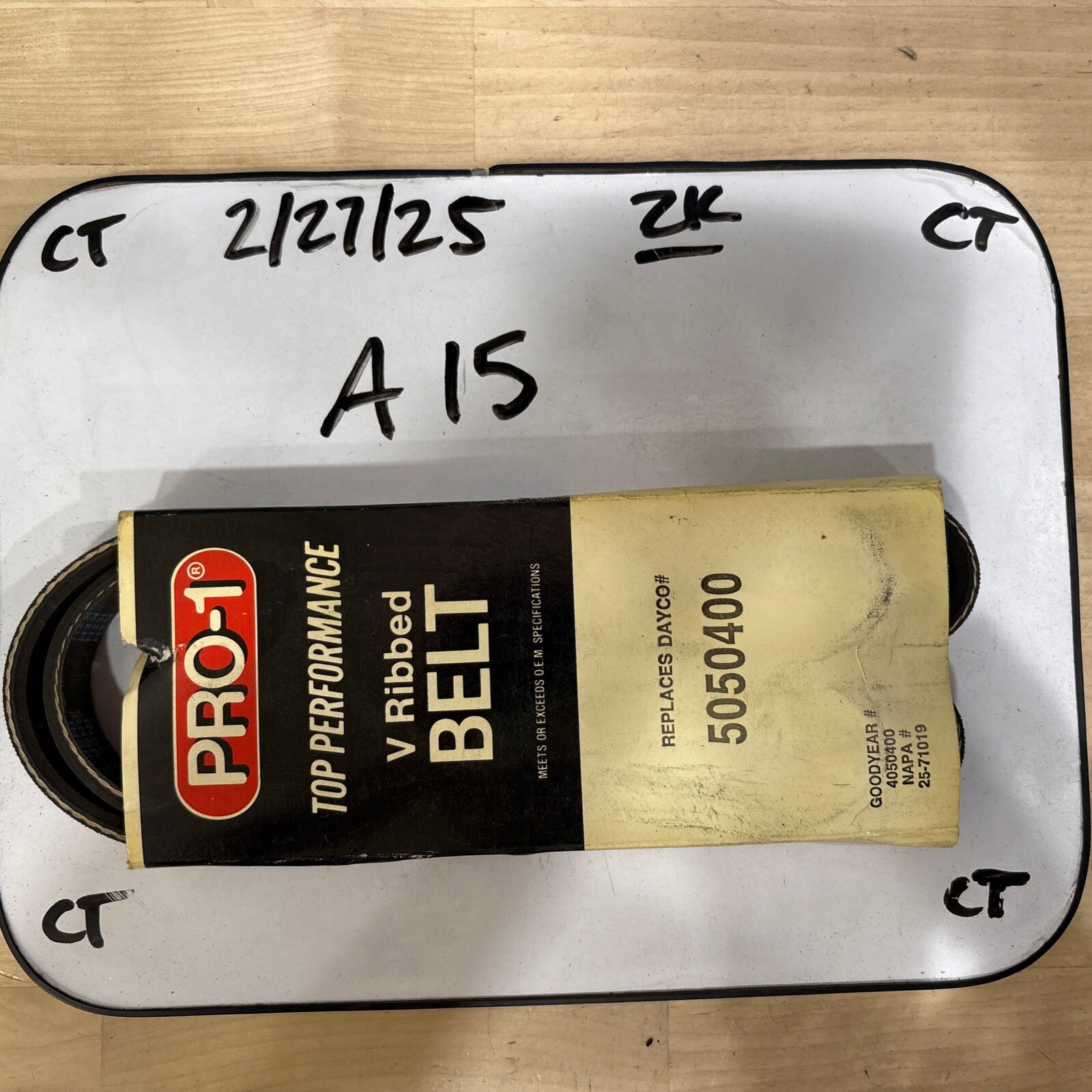 Pro-1 V Ribbed Serpentine Belt Replaces Dayco 5050400 & Gates K050400