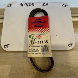 Rotary 12-11135 Belt 3/8x38-5/32" Replaces MTD 754-0483 & 954-0483 (walk Behind)