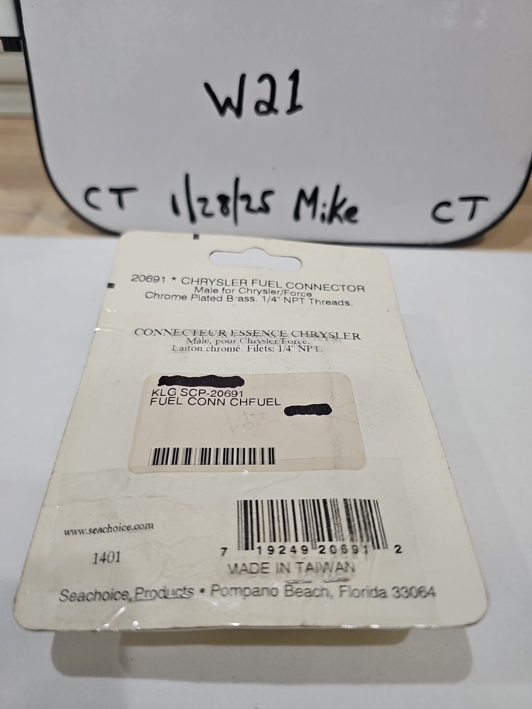 Seachoice 20691 Chrysler Fuel Connector - Male - 1/4 NPT - Image 4