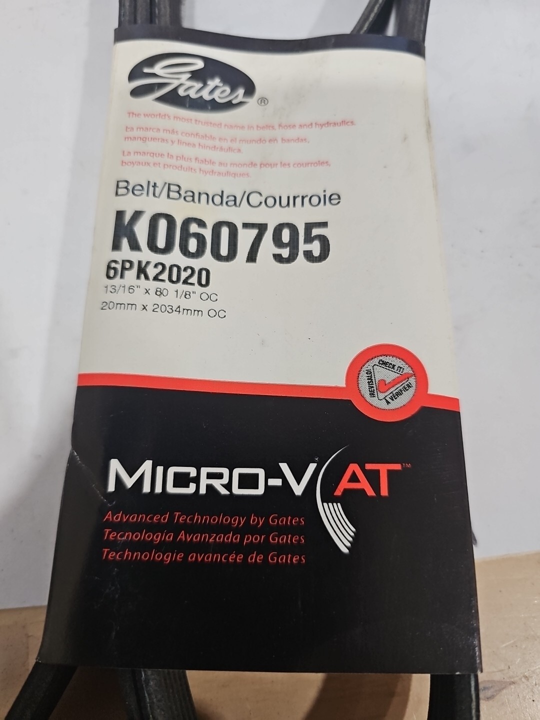 Serpentine Belt-Premium OE Micro-V Belt Gates K060795 - Image 3