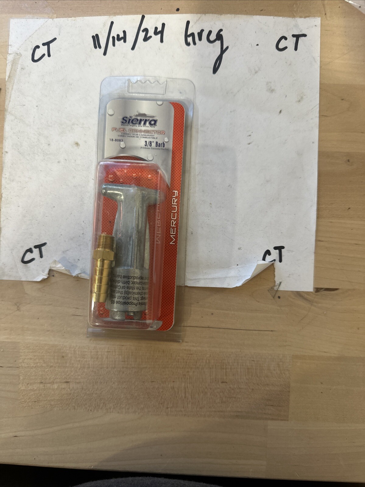 Sierra Fuel Connector 3/8" Barb Mercury